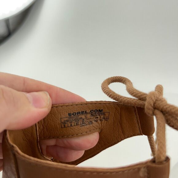 Sorel Brown Wedge Sandals - Picture 15 of 16